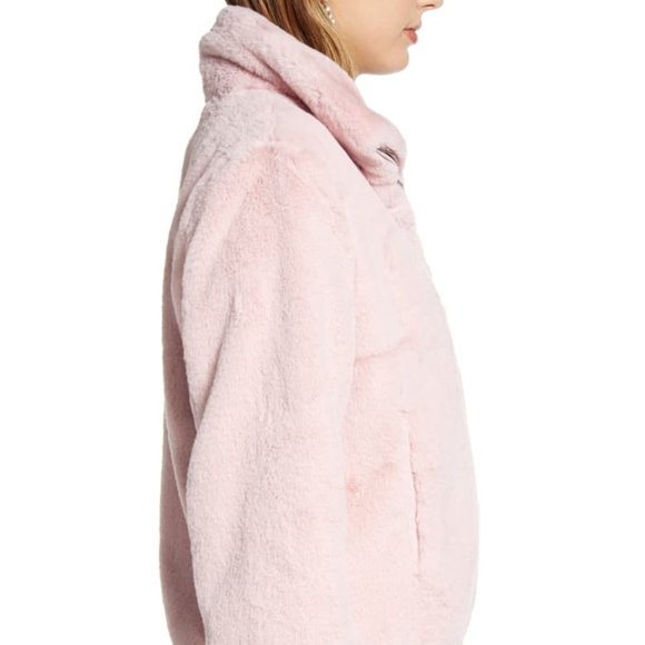 SOLD! Rachel Parcell Fur Bomber Jacket in Pink - Picture 3 of 7